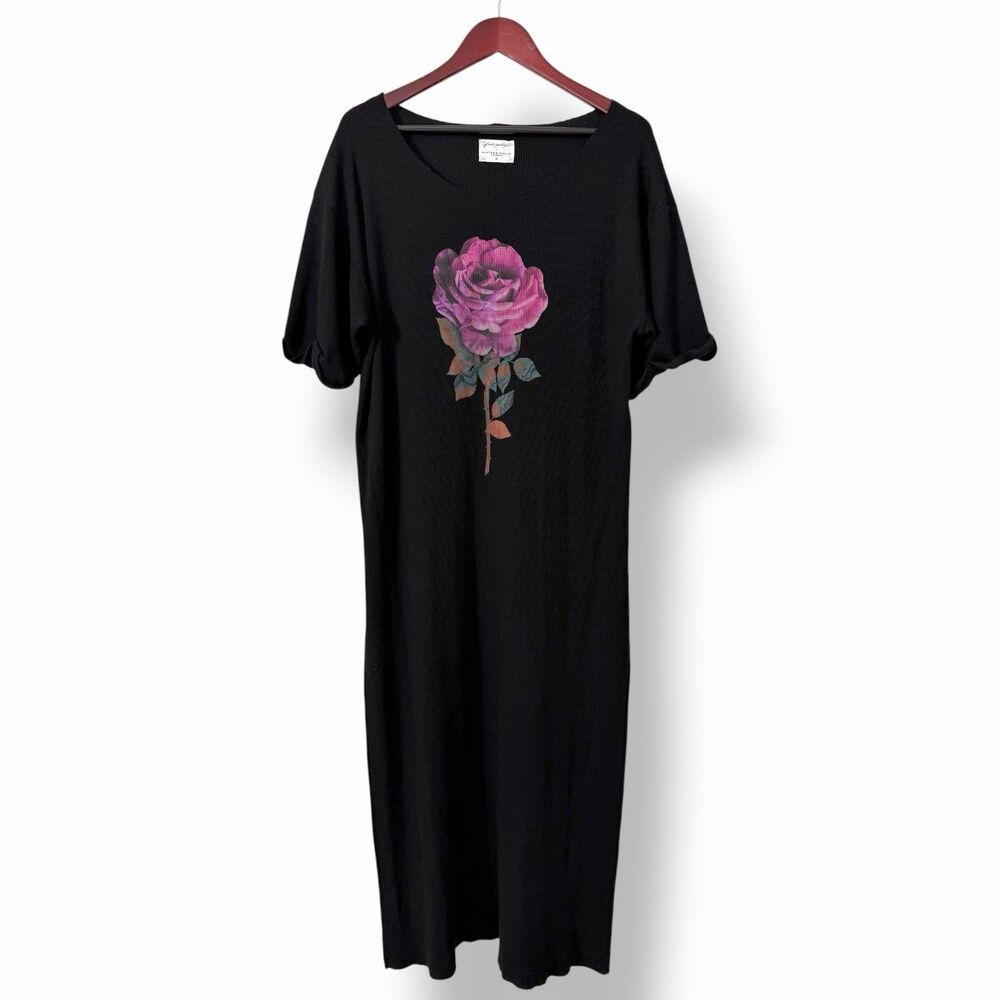 NWOT Free People Vintage Souls Rose Thermal Maxi Top Dress S Whimsigoth Grunge